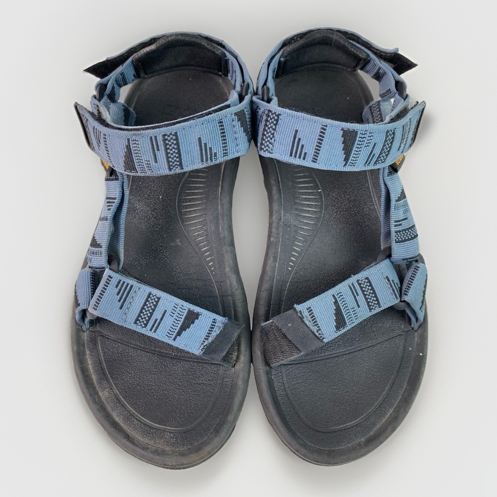TEVA FU1123J Women's 8 Blue Black Strappy Slingback Sports Sandals
